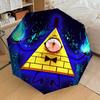 1pc Gravity Falls Bill Cipher Automatic Folding Umbrella - Compact 8-Rib Design, Durable Plastic & Iron, Lightweight for Outdoor Daily Use,  a0929146