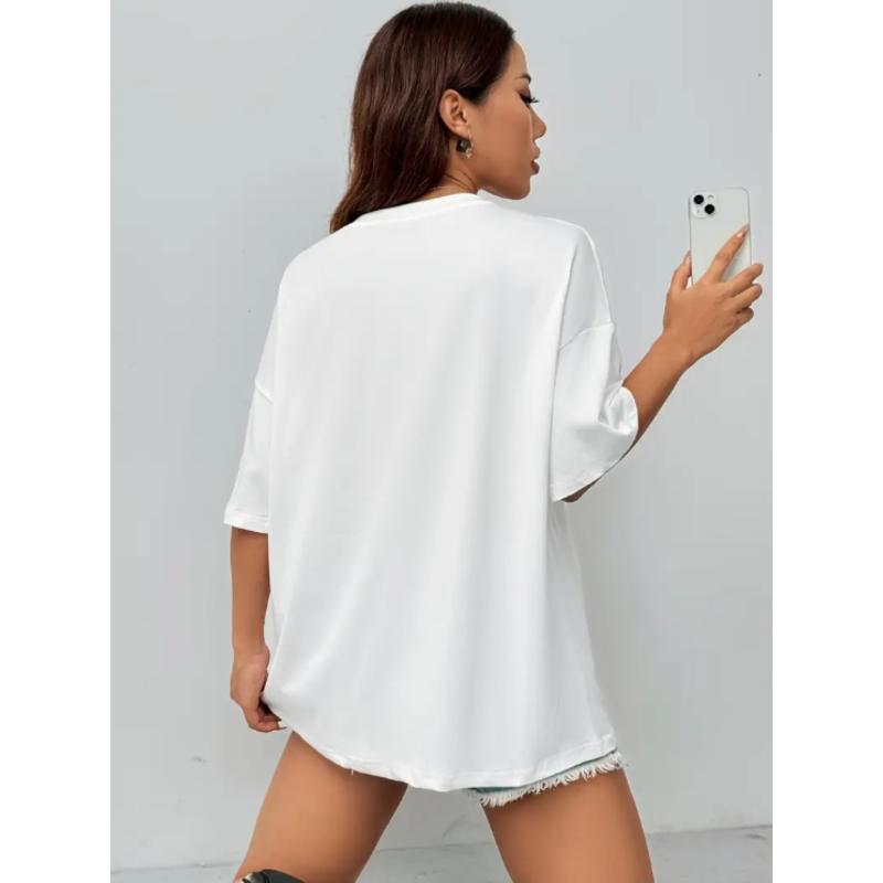 Rainbow love hand-in-hand pattern T-shirt loose short sleeve light tide friendly wind ladies casual shirt