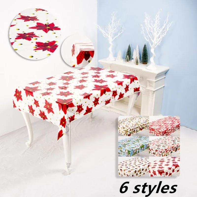 Christmas Disposable Tablecloth Tableware Christmas Decorations 2023 for Home Table Cover Navidad Natal Noel Gifts New Year 2024