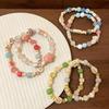 Women's Macaron Series Bracelet with Little Elephant and Ceramic Beads - Trendy Stretch Wristband