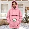 Unisex Langarm Kapuzenpullover mit Haustier-Tasche für Hund, Modischer Pullover