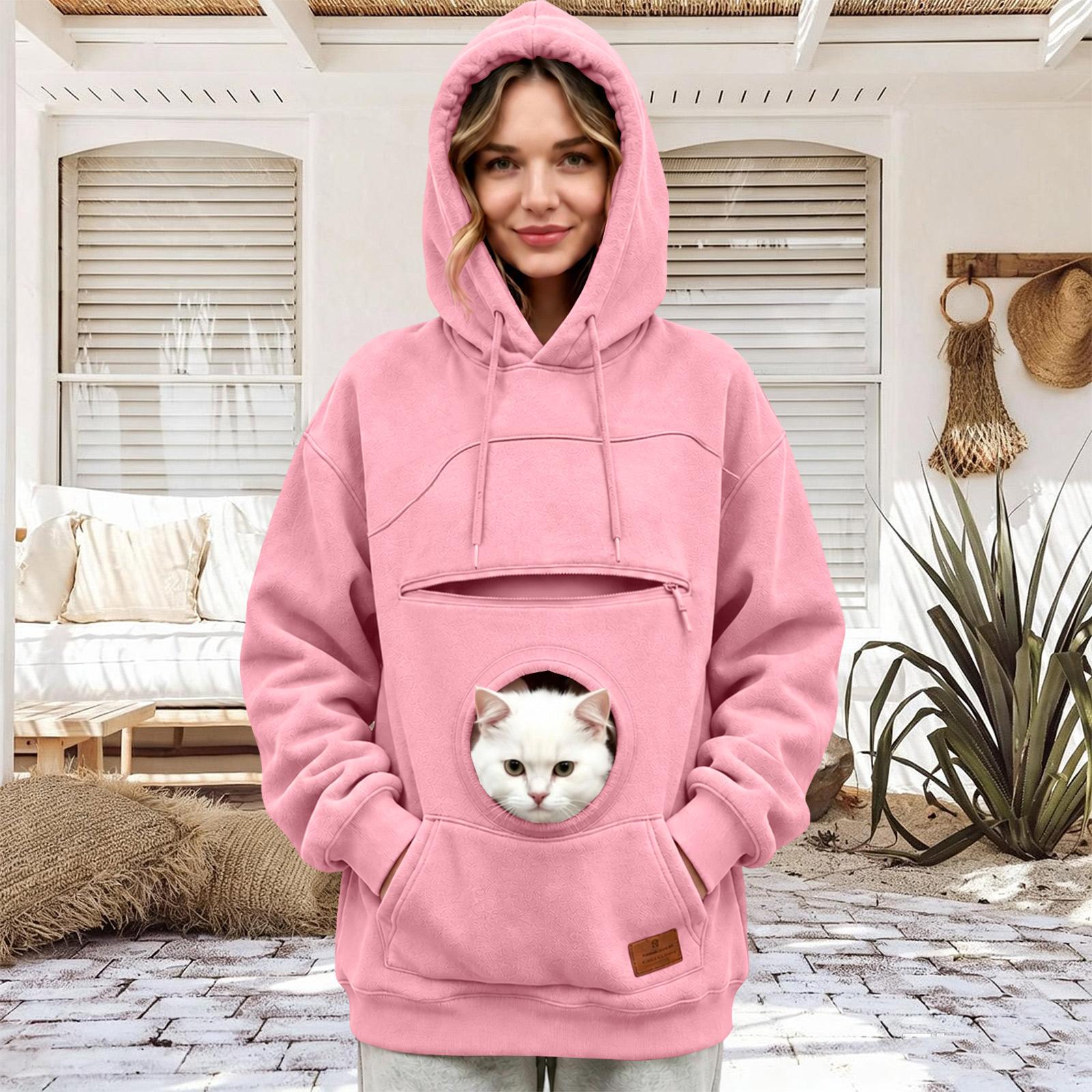 Unisex Long Sleeve Pet Pouch Hoodie