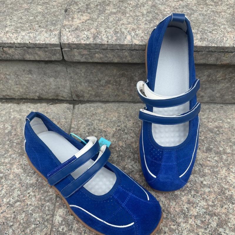 Leather red mesh light mouth double belt ballet shoes women's retro inner height increase versatile fashion Mary Jane shoes children