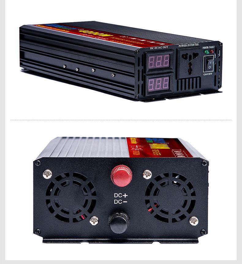 Dual-Voltage Pure Sine Wave Inverter 12V/24V, 2KW/3KW Uninterruptible Car Power Supply