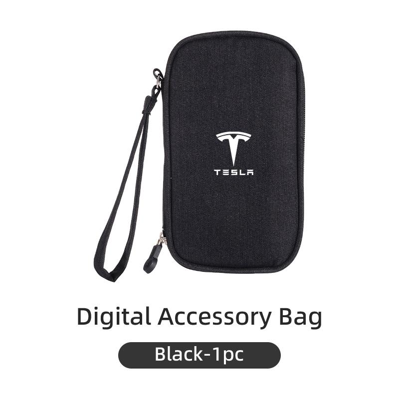 

Car Valve Digital Storage Bag USB Data Cable Organizer Accessories For Tesla SpaceX Model 3 Highland 2023 Model S Model X