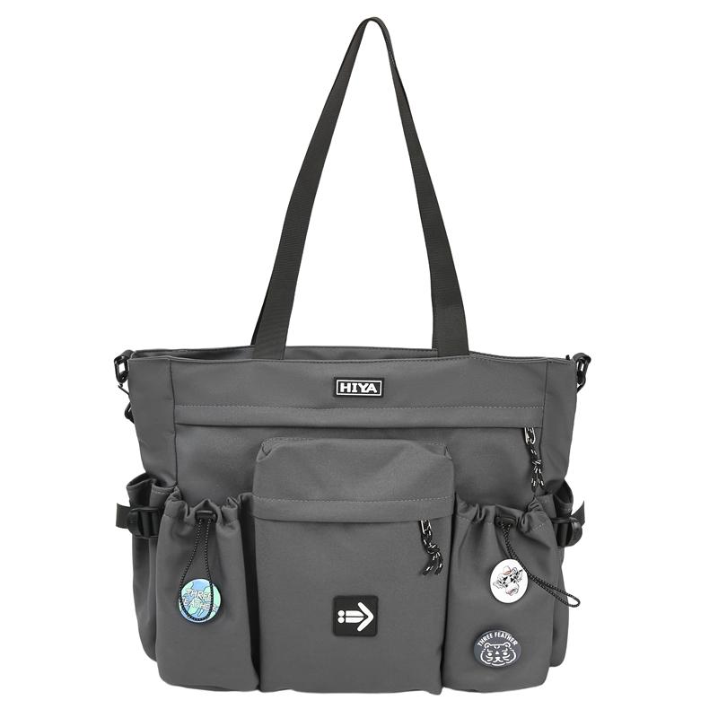 

Женская сумка-мессенджер большой вместимости, студенческая сумка через плечо для поездок на работу, мужская сумка-тоут серый