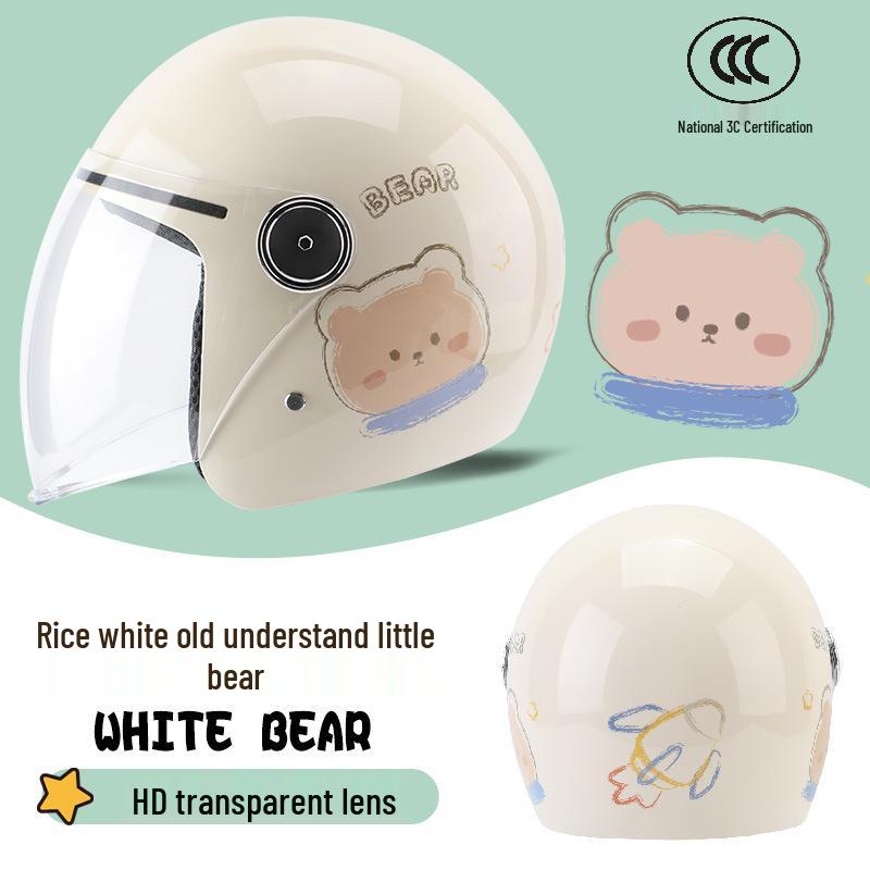 Universal 3C Certified Motorcycle Helmet for All Seasons - Cute, Safe, Sun-Protected, Unisex Half Helmet for Summer and Fall/Winter