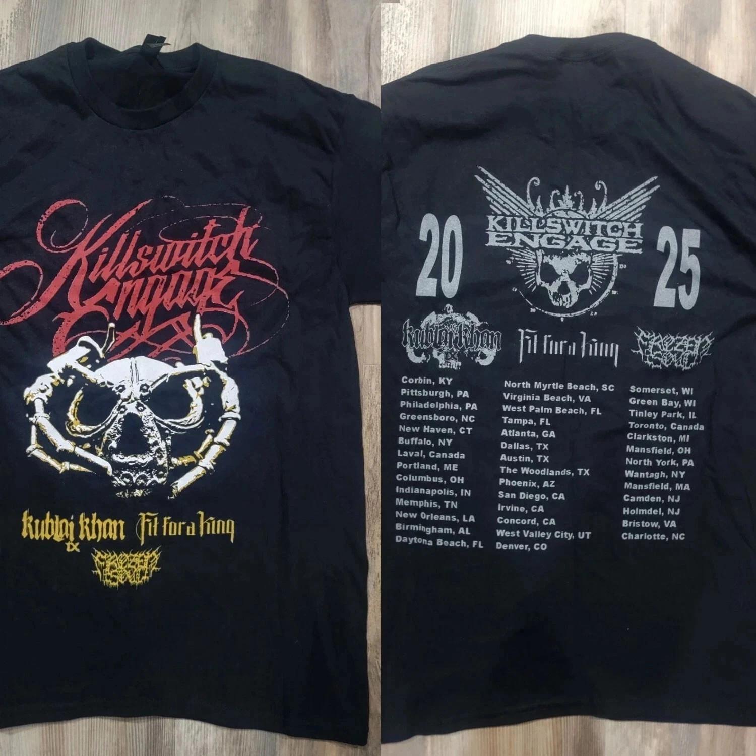 

Тур Killswitch Engage 2025, футболка с коротким рукавом, черного цвета, с двусторонним принтом 4XL