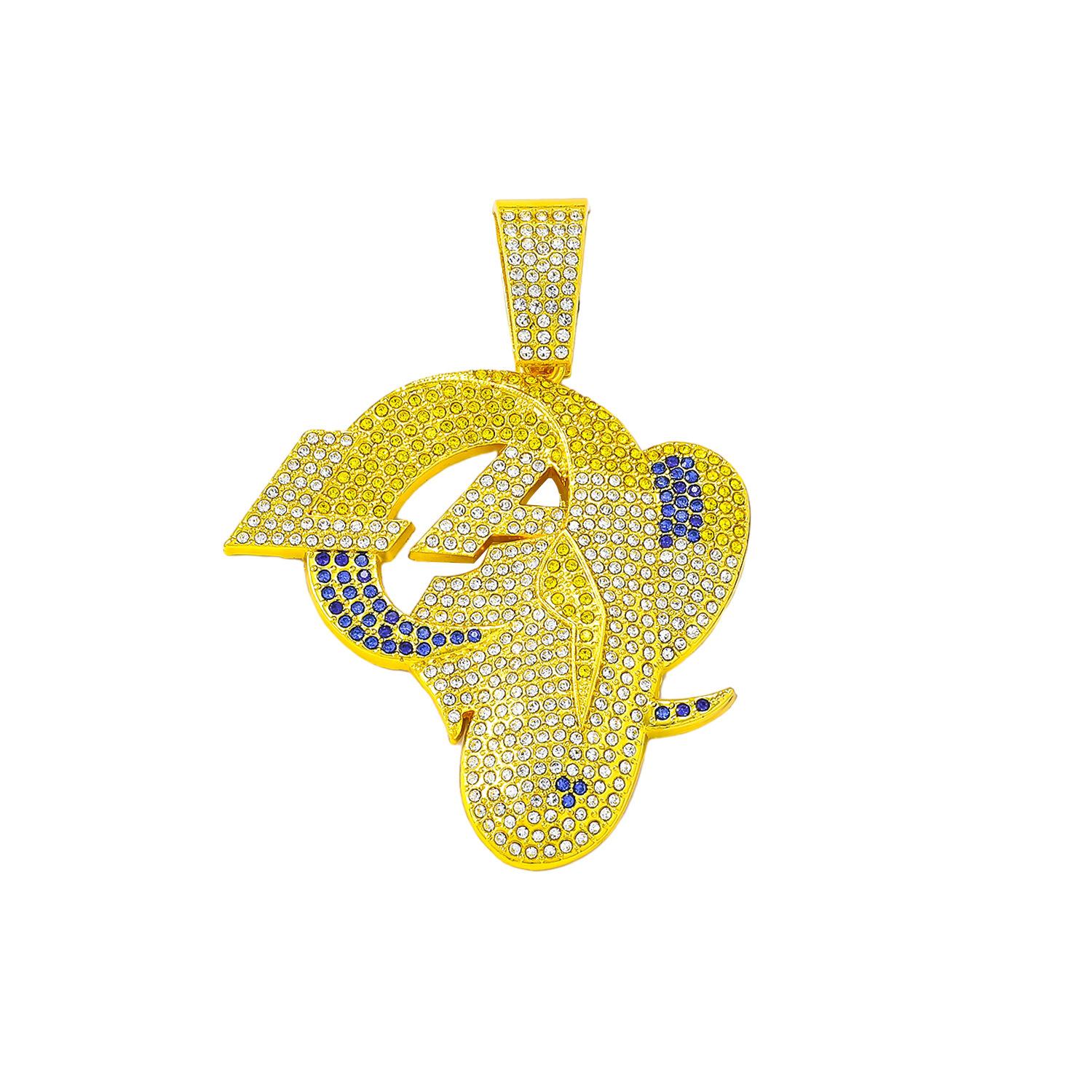 Cross-border Hot-selling Rams Football Team Animal Shape Zinc Alloy Hip-hop Personalized Fashionable Trendy Pendant Necklace