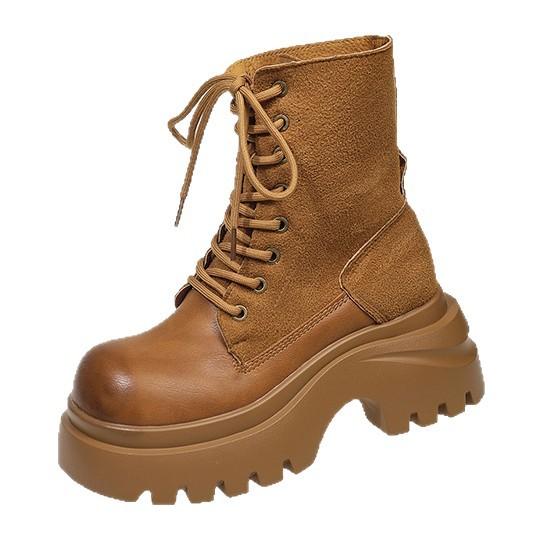 European thick-soled Martin boots women's 2025 new spring and autumn British style retro casual short locomotive boots versatile single boots