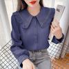 Shirt Women's Doll Collar French Style Shirt with Reduced Long Sleeved Top