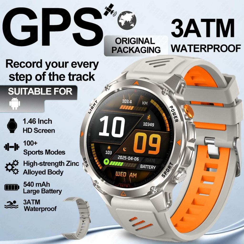New GPS Precise Positioning Smart Watch IP68 Waterproof Compass Altimeter LED Lighting 100+ Sports Health Management Smart Watch