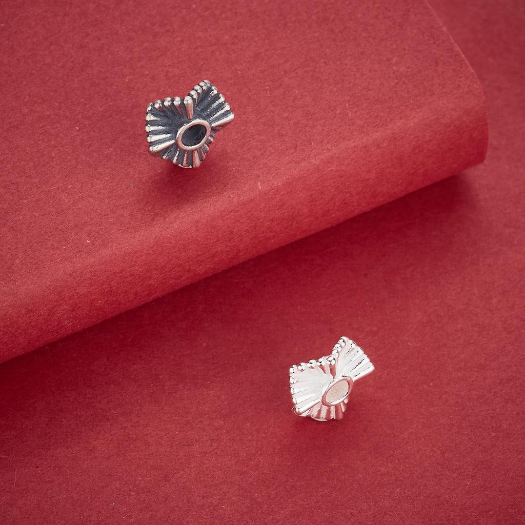 S925 Sterling Silver Retro Water Wave Spacer Beads for DIY Bracelets and Necklaces