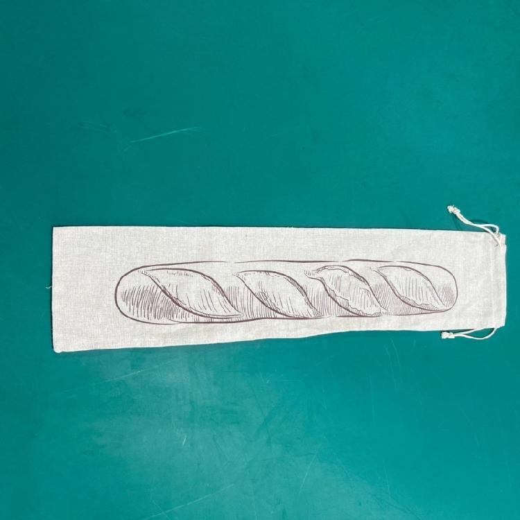Sustainable Packaging Pouch Functional Linen Drawstring Bag for Bread and Fruits