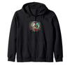 Christmas box turtle santa hat illustration art nouveau zip hoodie