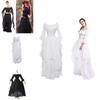 Qita Mittelalterliches Halloween Cosplay Kleid mit Bindetaillenband und Hofstil langem Rock Europäische und Amerikanische Fantasy-Elemente Größen S-xxl)