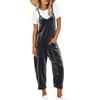 Women's V-Neck Sleeveless Color Jumpsuit with Large Pockets Loose Fit Casual