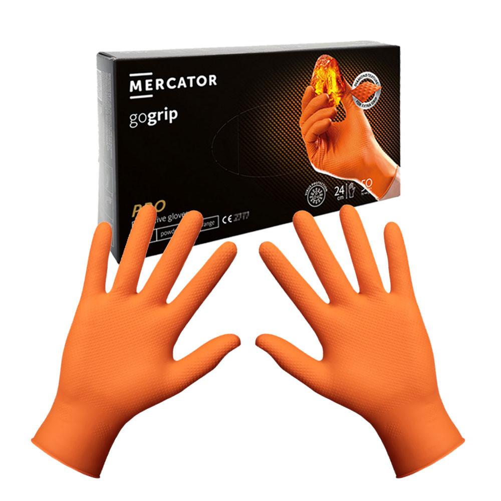 Mercator Gogrip Orange Nitrile Gloves 50 Pcs