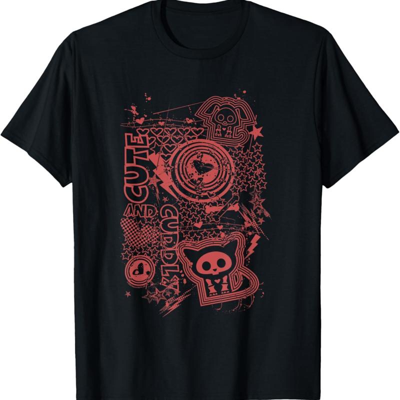 

Skelanimals Cute And Cuddly Red Vintage Faded Pet Icons T Shirt 5XL різнокольоровий