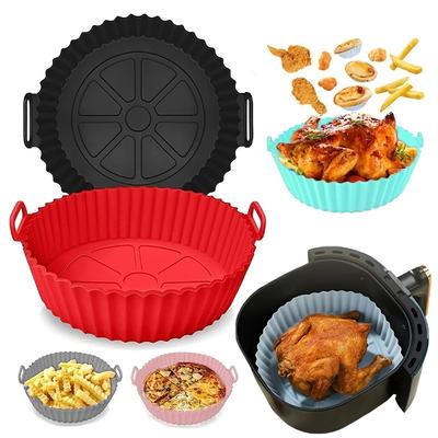 Airfryer Silicone Basket Reusable Baking Tray Silicone Mold for AirFryer Pizza Fried Chicken Basket Air Fryer Liners Accessories