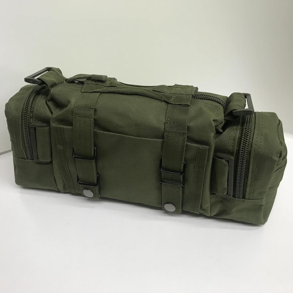 DauStage Multifunctional Camouflage Tactical Bag for and Fishing with Water Bottle Holder 5-Way Airsoft, Cycling, (Army Green)