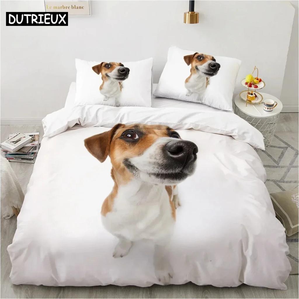 3D Dog Bedding Set For Bedroom Soft Modern Bedspreads Comefortable Kids Duvet Cover Quilt Cover And Pillowcase