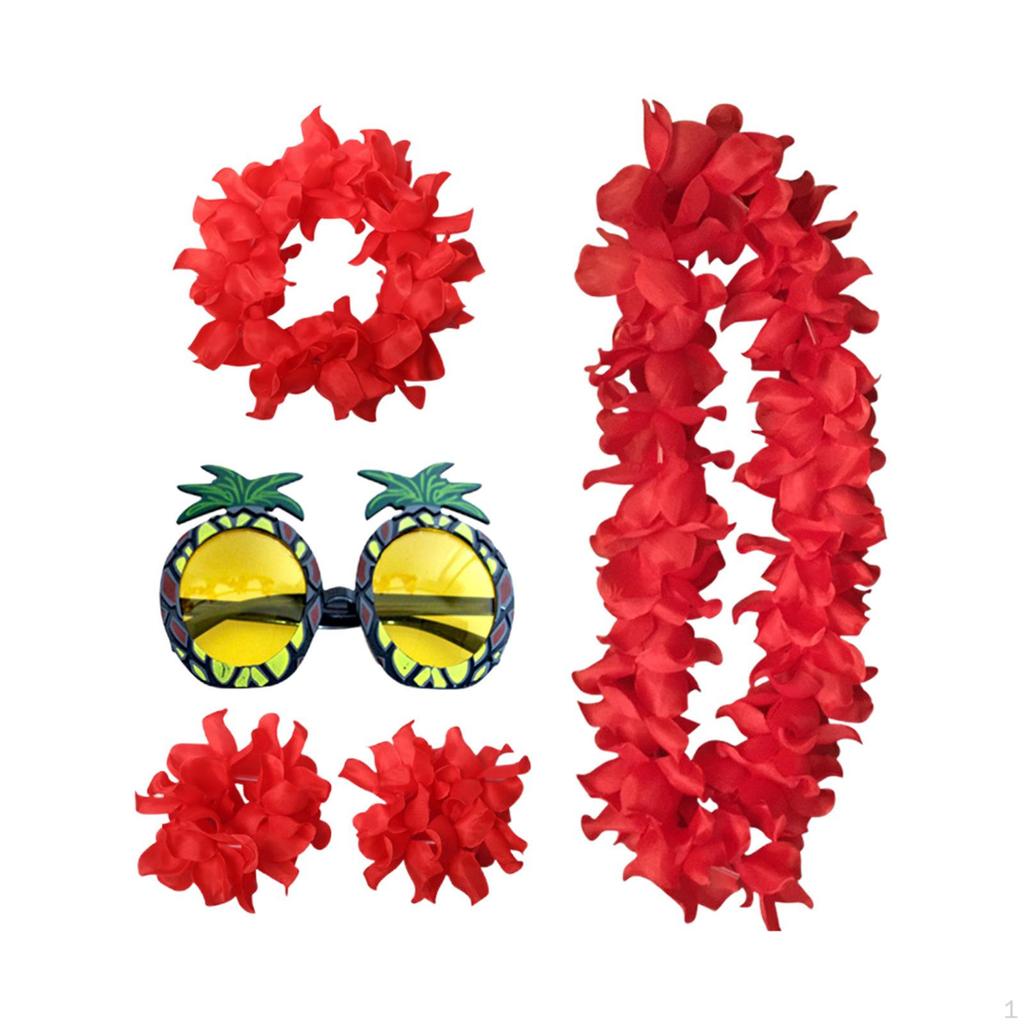 Conjunto de Colar e Tiara Havaiana para Festas na Praia Eventos