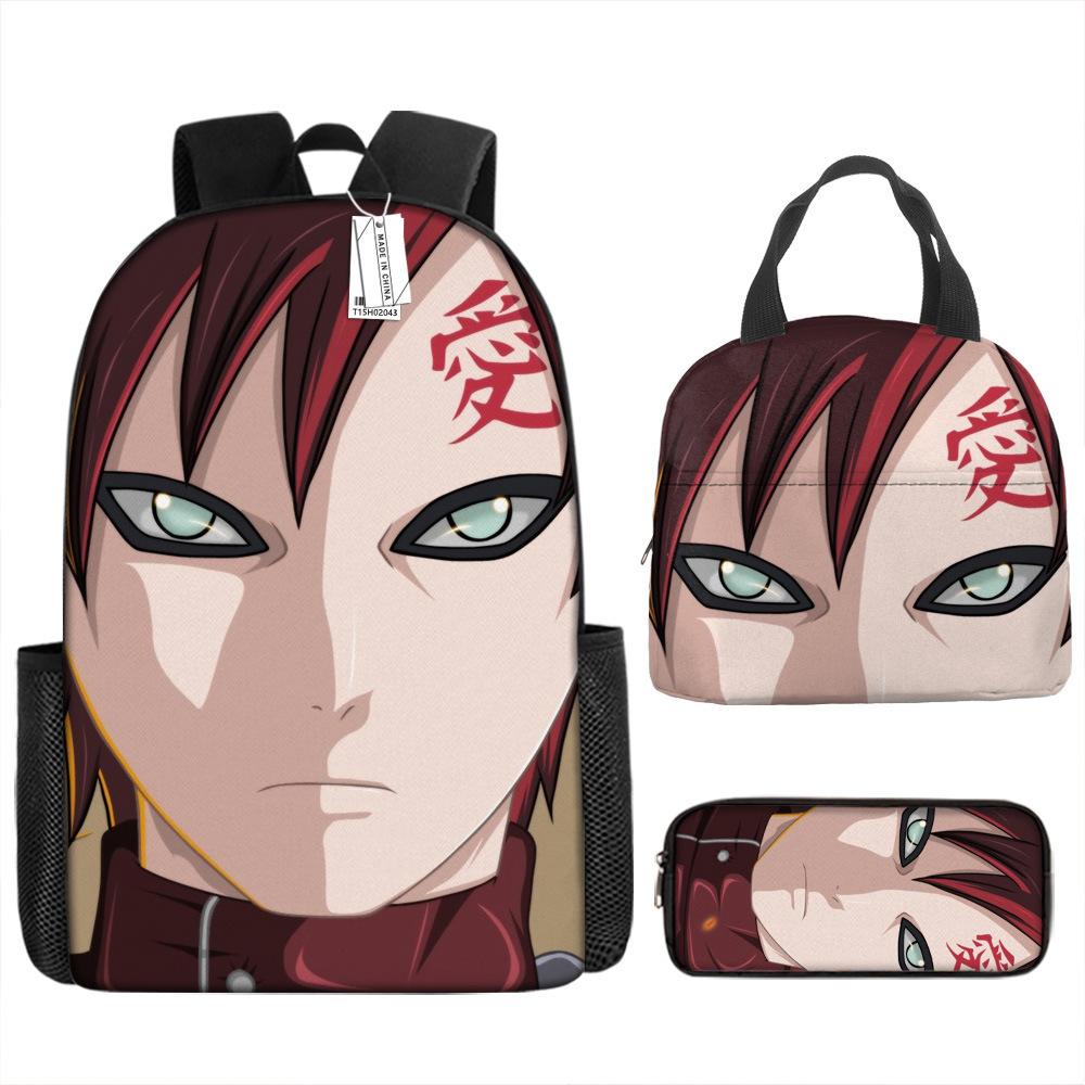 Naruto Schoolbag Elementary School Boys Large Capacity Schoolbag Lunch Bag Pencil Case Three-piece Set