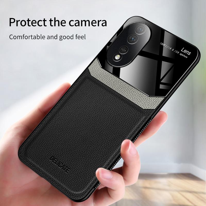 Dla Honor 80 Etui na Telefon Luksusowa Tekstura Skóry Odporne na Wstrząsy Pokrowiec Honor 80 80 SE 80 GT 80 Pro/Honor 70 Pro 60 SE Tylny Caso