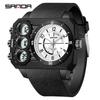 SANDA6237 Fashion Electronic Watch Outdoor Sports Multi functional Waterproof Night Light Dual Display Men's Electronic Watch