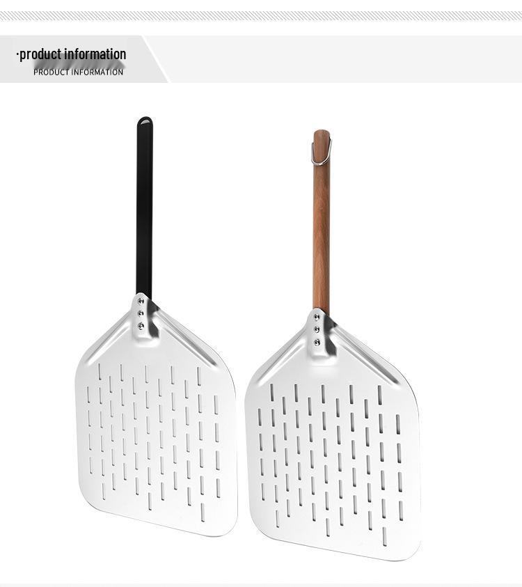 Perforated Long-Handle Pizza Peel and Cake Transfer Shovel