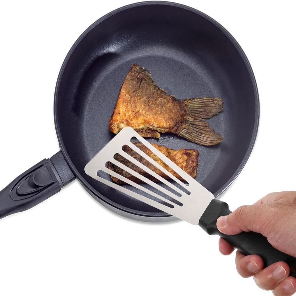 Stainless Steel Fish Frying Spatula Rust Proof Kitchen Shovel BBQ Spatula  Pancake
