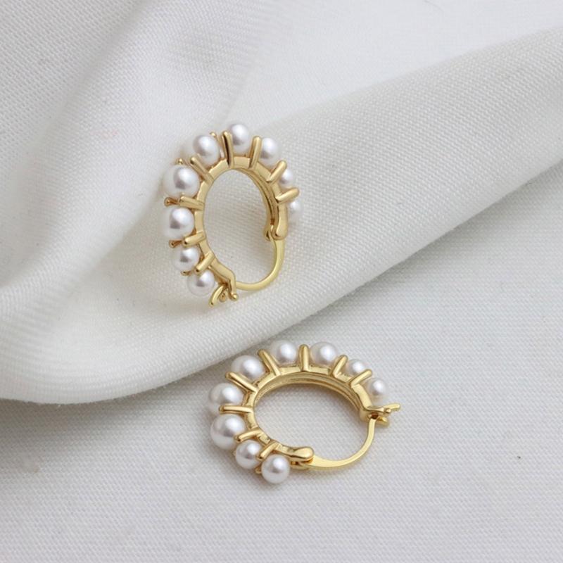 Chinese Restaurant Fourth Season Zhao Liying Same Style Earrings for Shell Bead Ear Buckle Earrings Clear Summer Earring