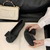 Retro Bow Flat Cotton Shoes Women's 2025 New Winter Soft-soled Mary Jane Single Shoes Lazy Shoes