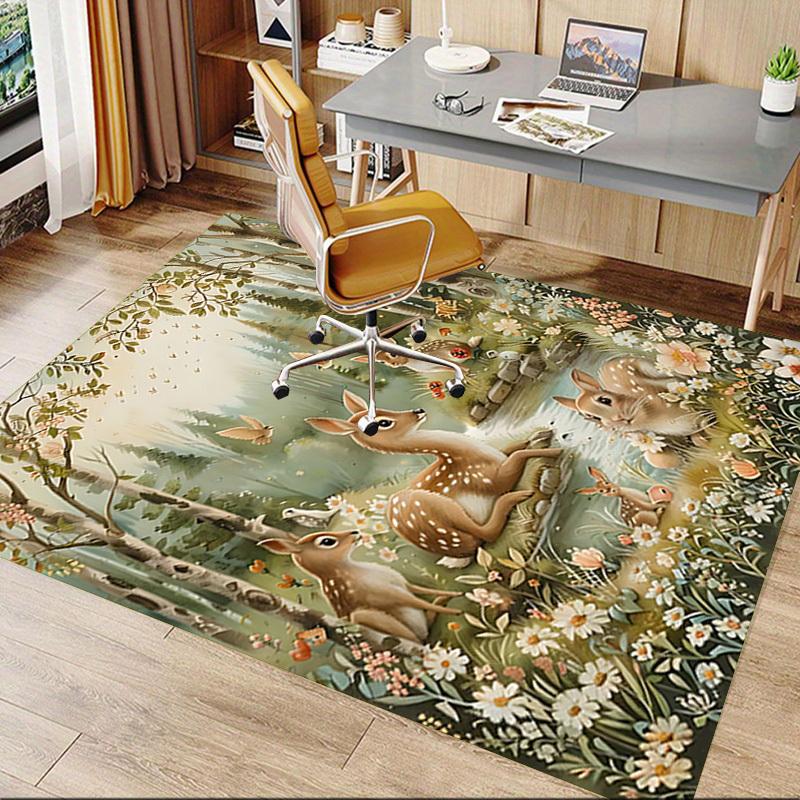1PC Forest Animals Extra Large Non Slip Floor carpet, Office, family, bedroom Large Area Rug Indoor Rugs, Vibrant Colors