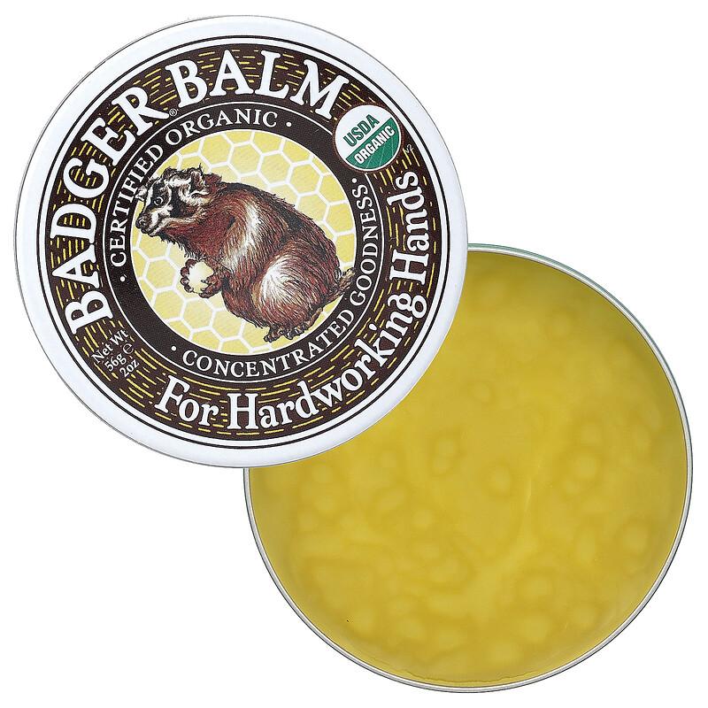 Certified Organic Badger Balm for Hardworking Hands, 2 oz (56 g)
