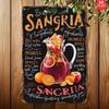 Vintage Sangria Recipe Tin Sign Rustic Metal Wall Decor Kitchen Retro Bar Cafe