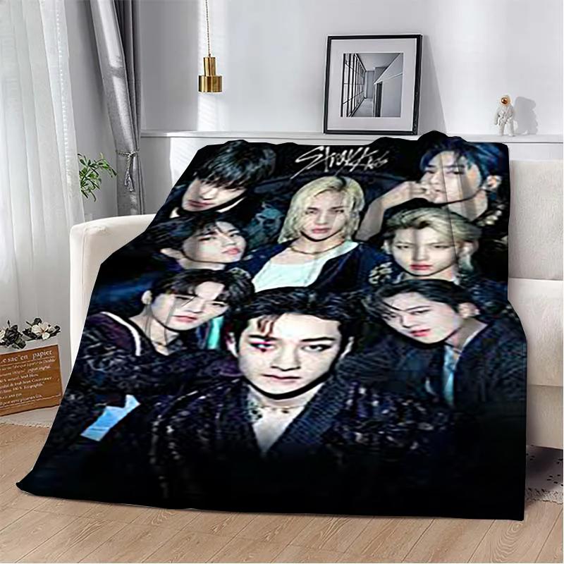 3D KPOP S-Stray-K-Kids Throw blanket Picnic blanket Warm Flannel blankets Home Couch bed linings blankets for beds Birthday Gift