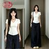 Langsha Women's V-Neck Slim Fit Short Sleeve T-Shirt