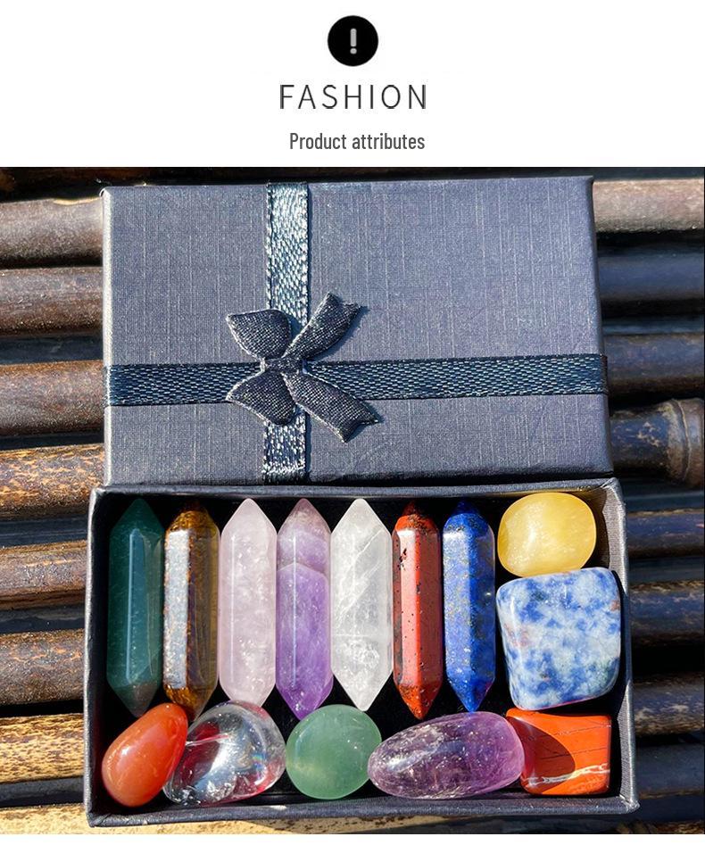 Hexagonal Chakra Stone Set: Lapis Lazuli, Tiger's Eye, Amethyst, Rose Quartz
