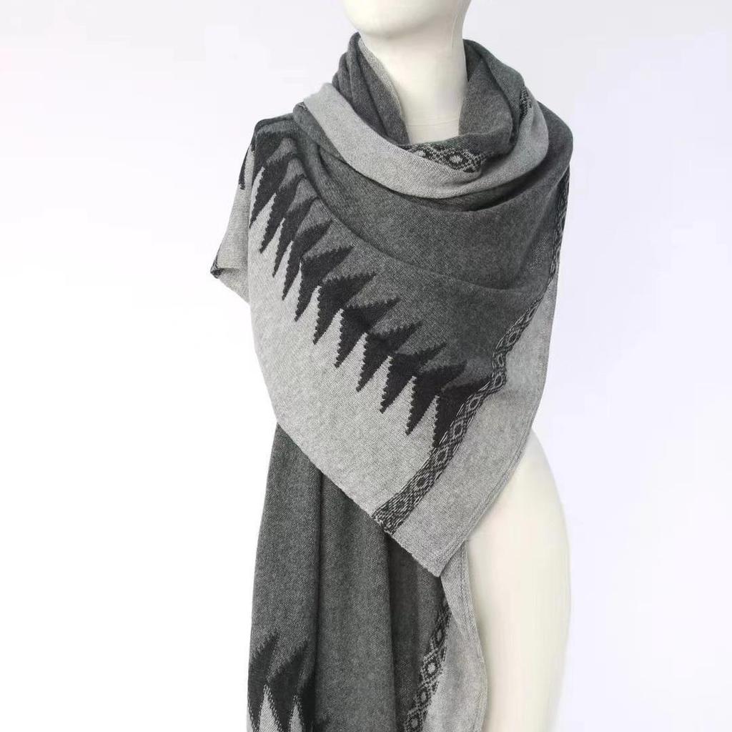Inner Mongolia Cashmere Scarf - Festive Winter Fashion Shawl and Warm Neck Warmer