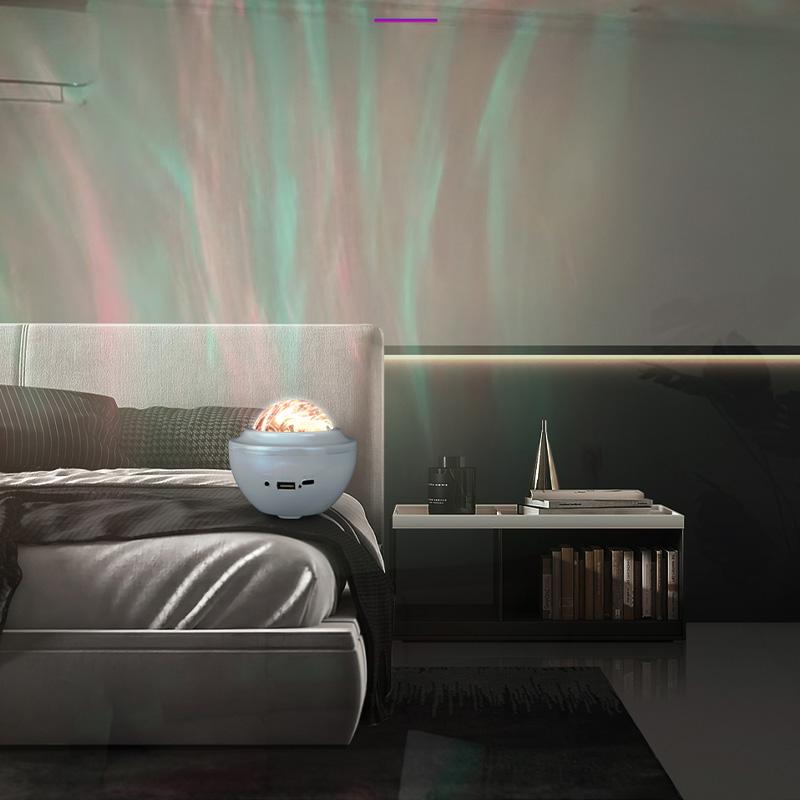 Proiector LED Aurora Boreală USB Lampă Aurora Cer Înstelat cu Difuzor Bluetooth, Telecomandă și Rotație Automată pentru Decor de Petrecere în Dormitor