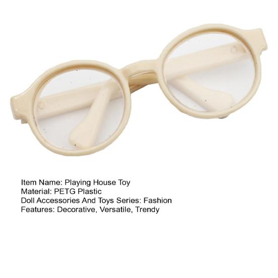 Dekoracyjne okulary dla lalek Śliczne przezroczyste okulary z tworzywa PETG dla lalek Akcesoria do modnej odzieży dla figurek BJD/Anime