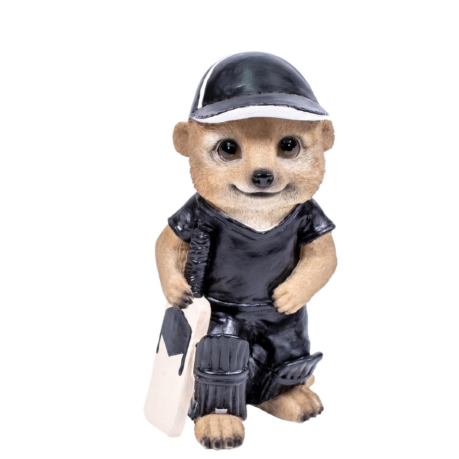 

Resin Cricket Player Figurine with Bat and Protective Gear Decorative Sculpture for Home Office Display Collectible Ornament One Size
