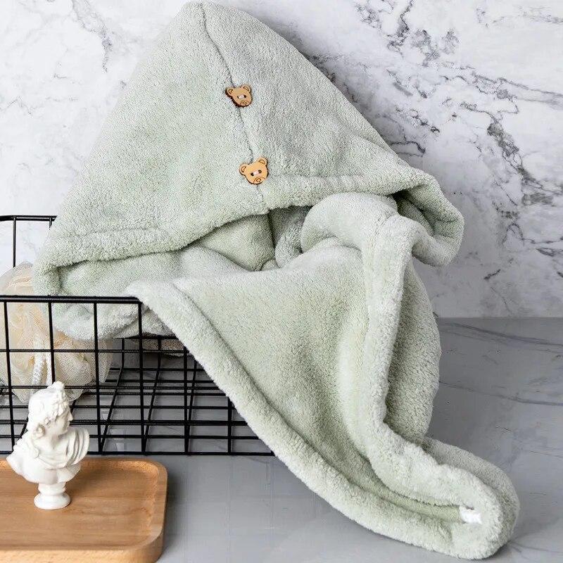 Toalla para el cabello de secado rápido Accesorios de baño para mujeres Cuidado Correa para sombrero Hebilla Toalla de sauna