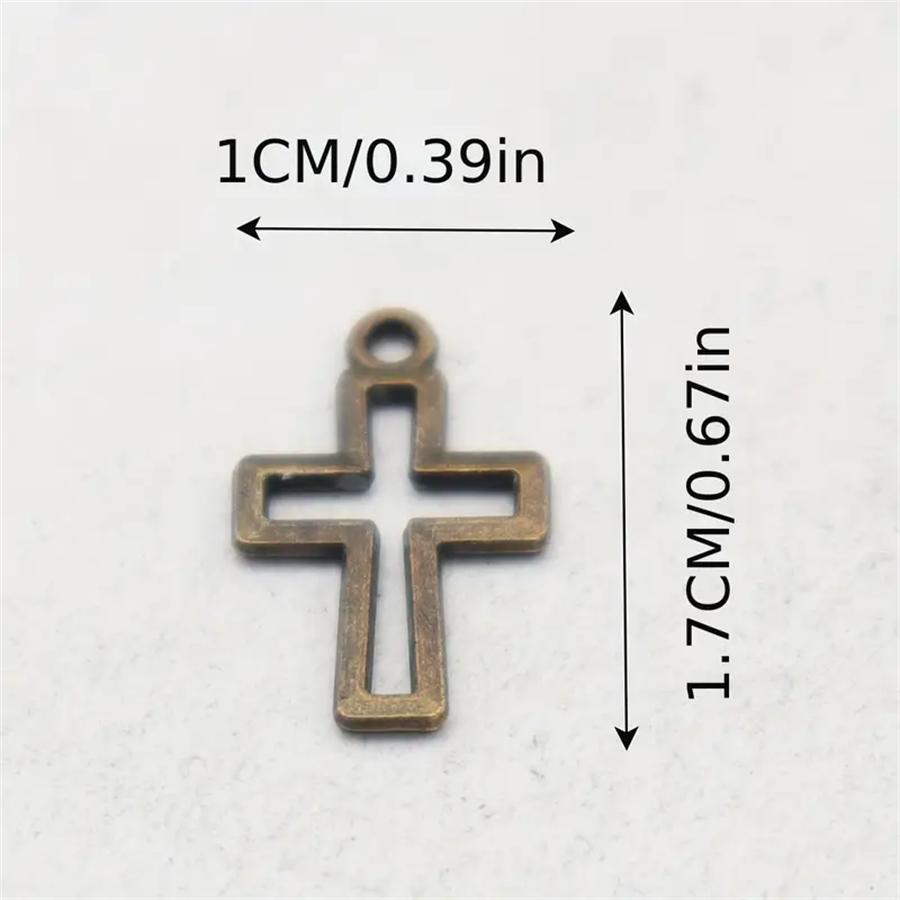 18/48Pcs/Lot Antique Bronze Silvery Cross Charms Hollow Pendants for DIY Jewelry Making