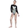 Summer Women 2MM Neoprene Bikini Wetsuit Long Sleeve Free Scuba Diving Suit Sun-proof Surfing Snorkeling One Piece Swimwear