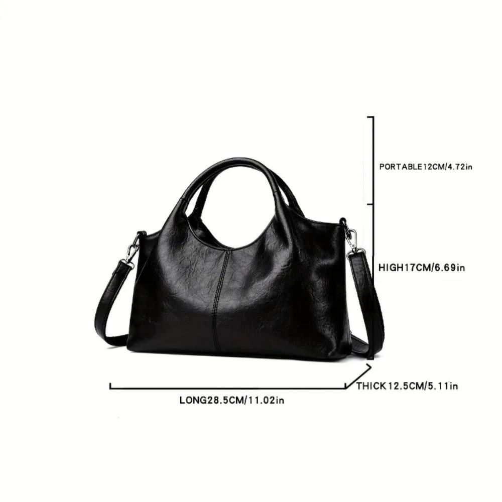 Fashion PU Leather Tote Bag Soft Texture Large Capacity Shoulder Bag Lightweight Ladies Handbag Women