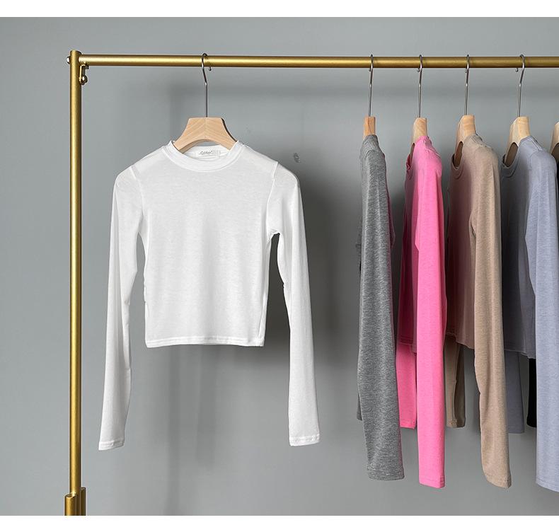 Korean Dongdaemun Trendy Tight Long Sleeve T-shirt: Sexy & Versatile with Big Bust and Waist Display