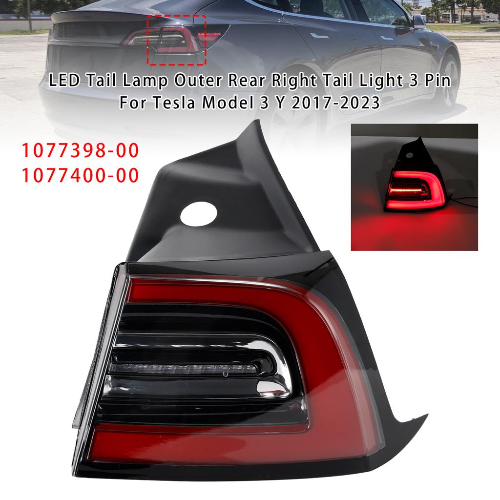 LED Tail Lamp Outer Rear Right Tail Light 3 Pin For Tesla Model 3 Y 2017-2023